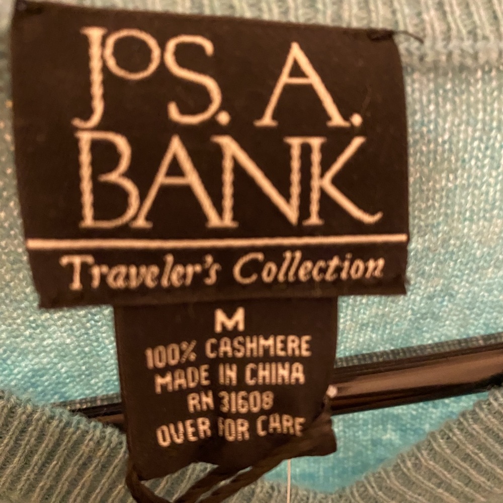Jo.S A. Bank Mens Blue Cashmere Sweater
